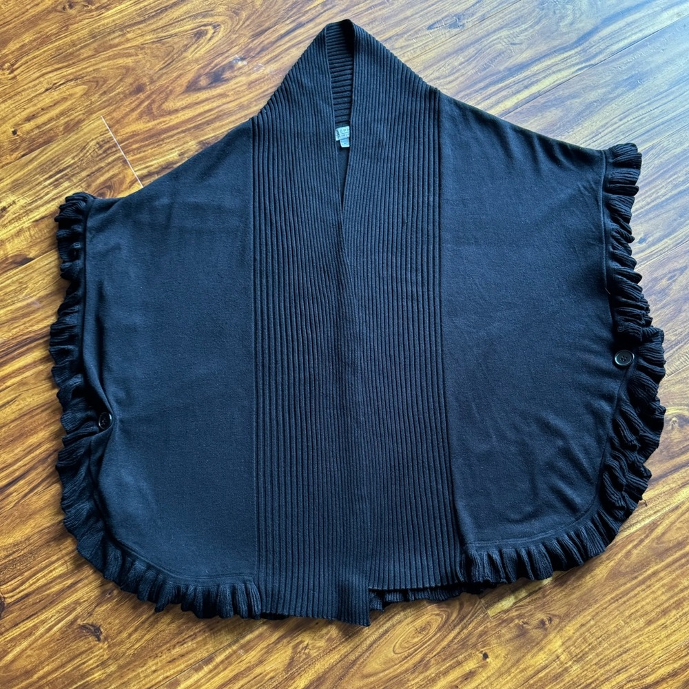 Nordstrom Joseph A Black Cardigan/Poncho - Size Medium - Picture 4 of 7